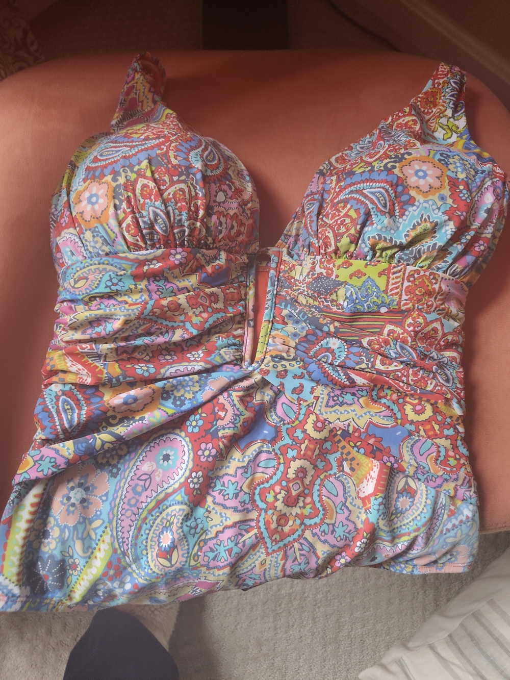 Bleu Rod Beattie Multicolor Paisley One-Piece Swimsuit